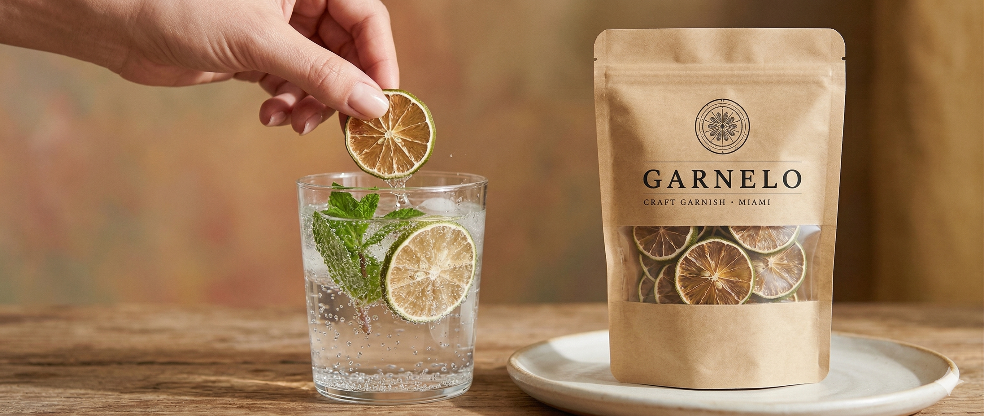 Lime garnish cocktail