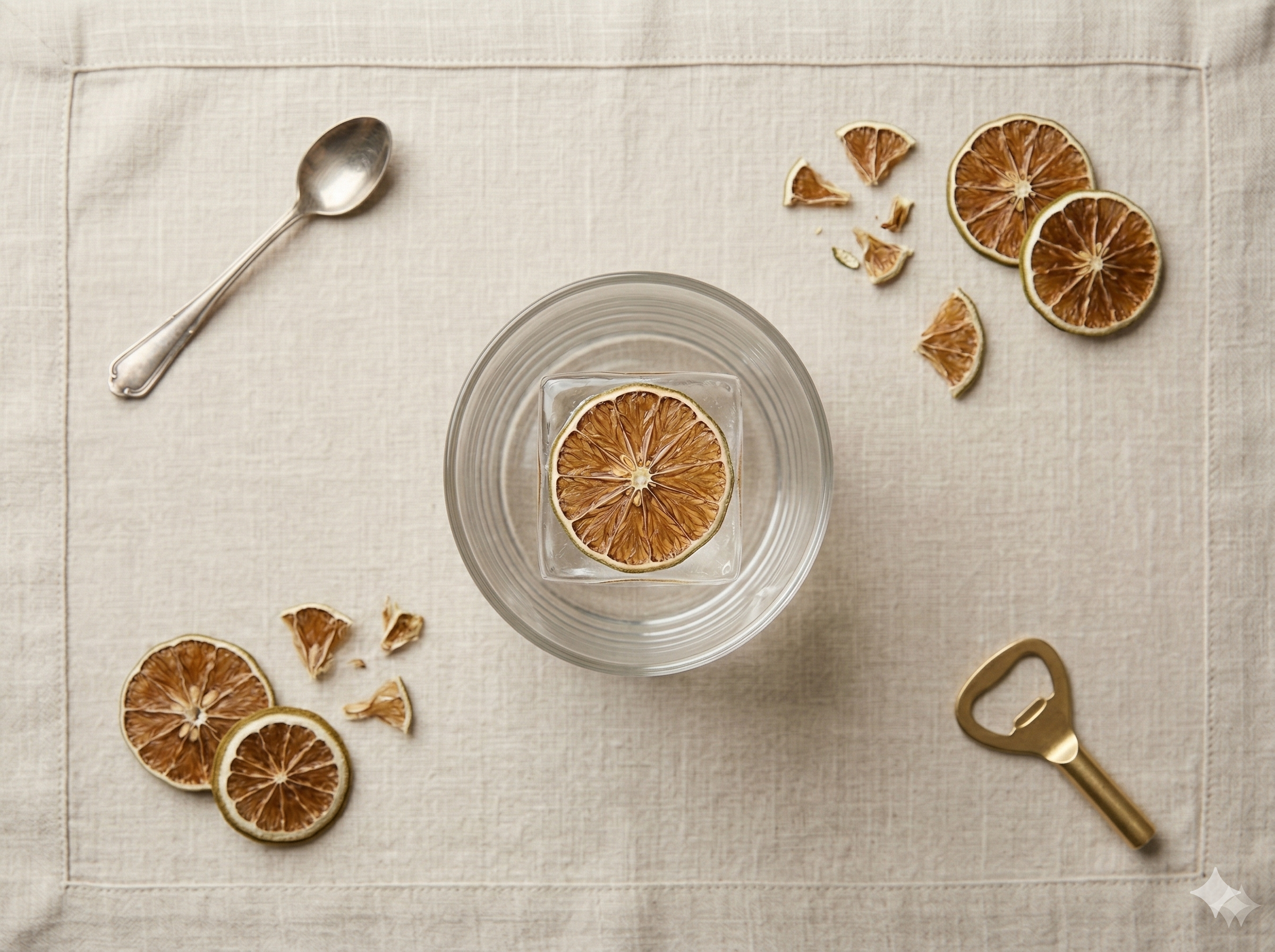 Top view lime garnish