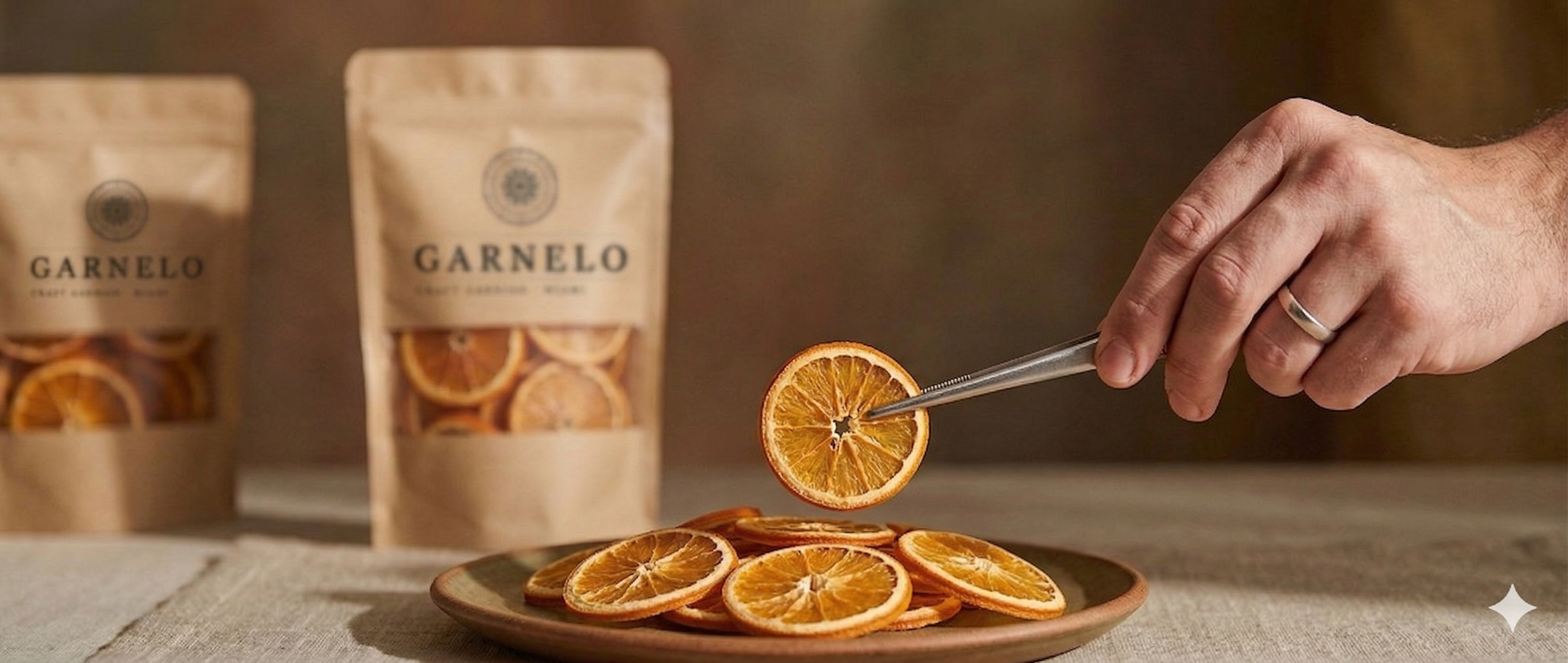 Dried orange garnish